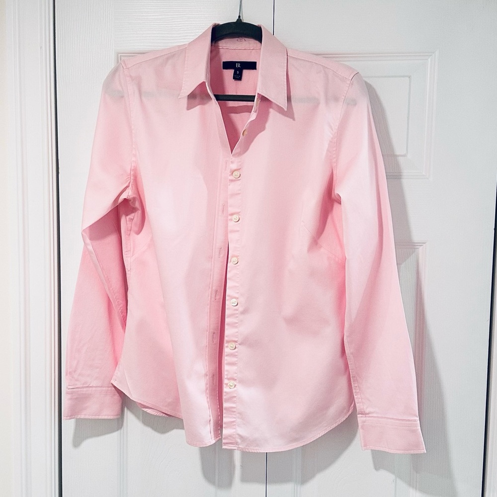 Banana Republic Light Pink Button Down Tailored Oxford Shirt-Size Small-Like New